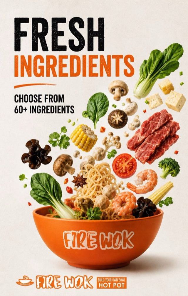 Fresh ingredients β choose from 60-plus vegetables, meats, seafood and noodles for your bowl